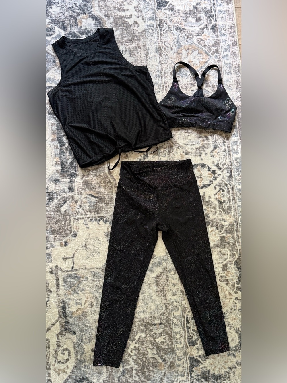 Wildfox Black Sparkle Sweat Set - Glitter Accents